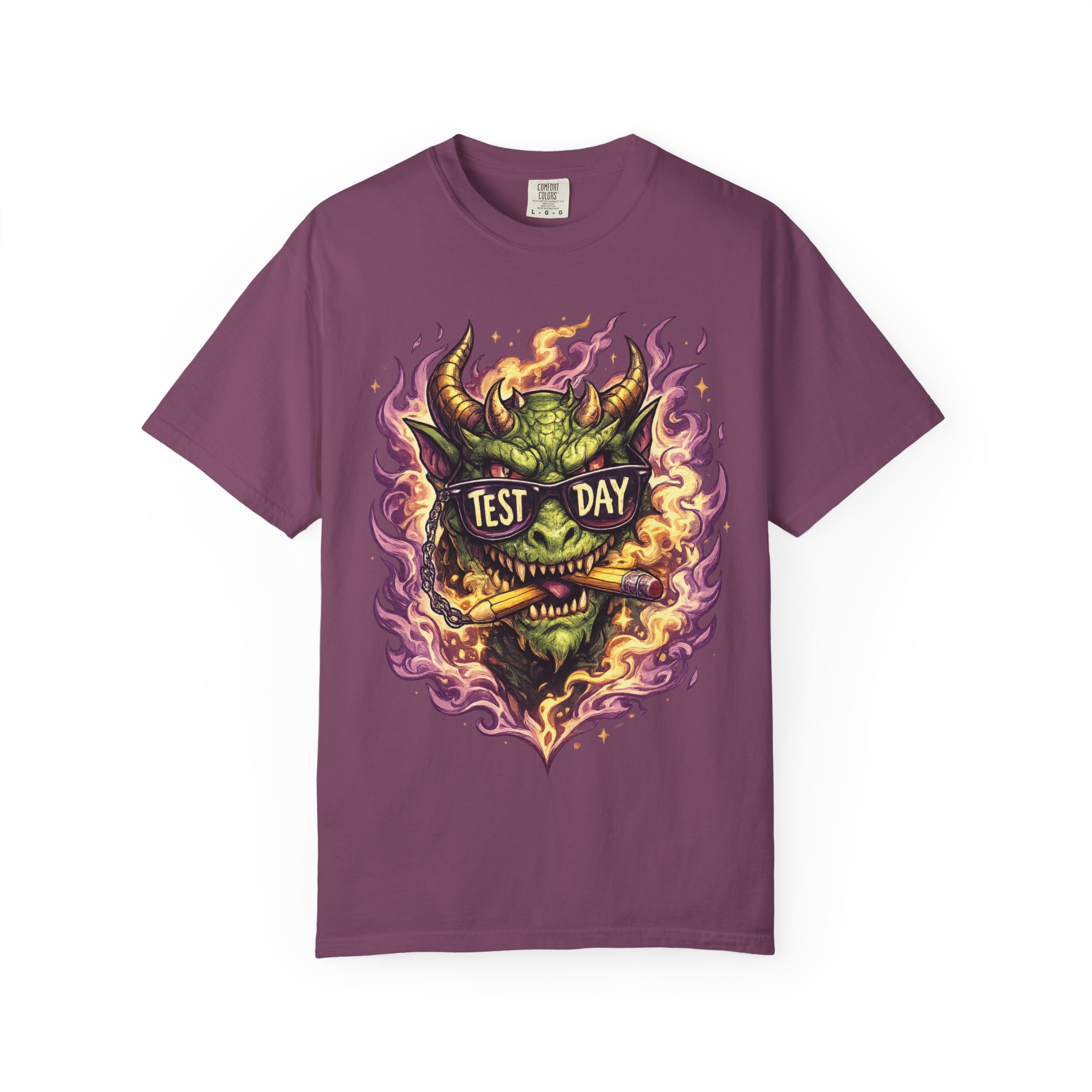Test Day Demon T-Shirt - Fiery Monster Graphic Tee - Image 18