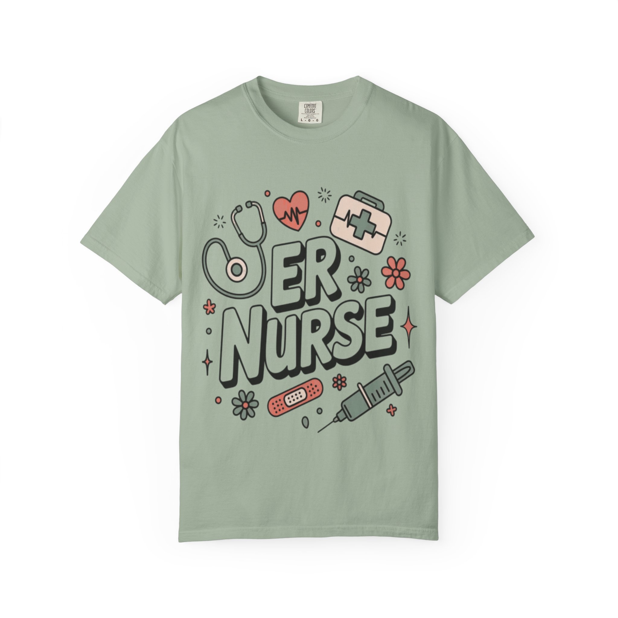 ER Nurse Graphic T-Shirt — Cute Medical Icons Gift for Nurses - Image 9
