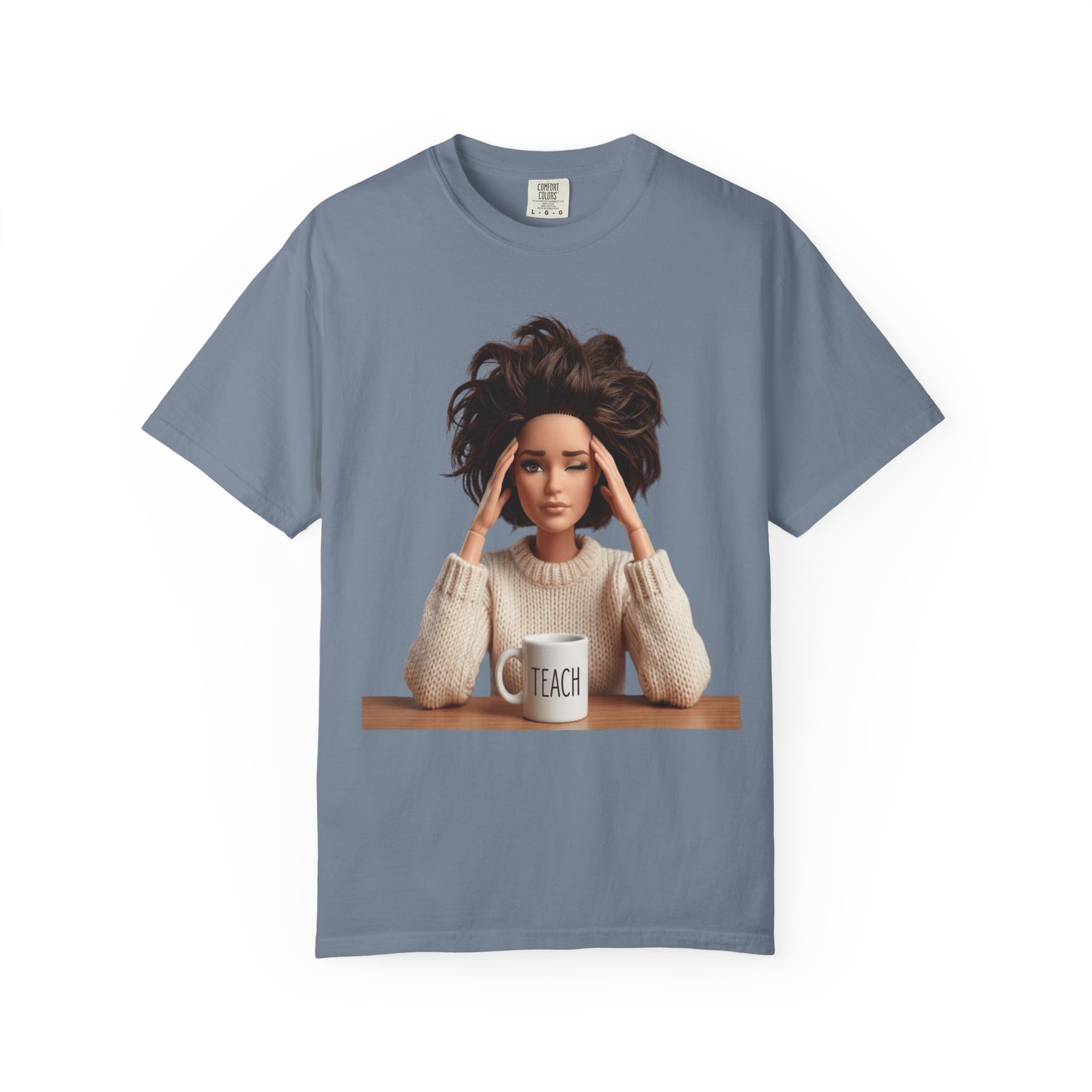 T-Shirt - Stressed Teacher Graphic Tee (I Teach Mug Design) - Image 9