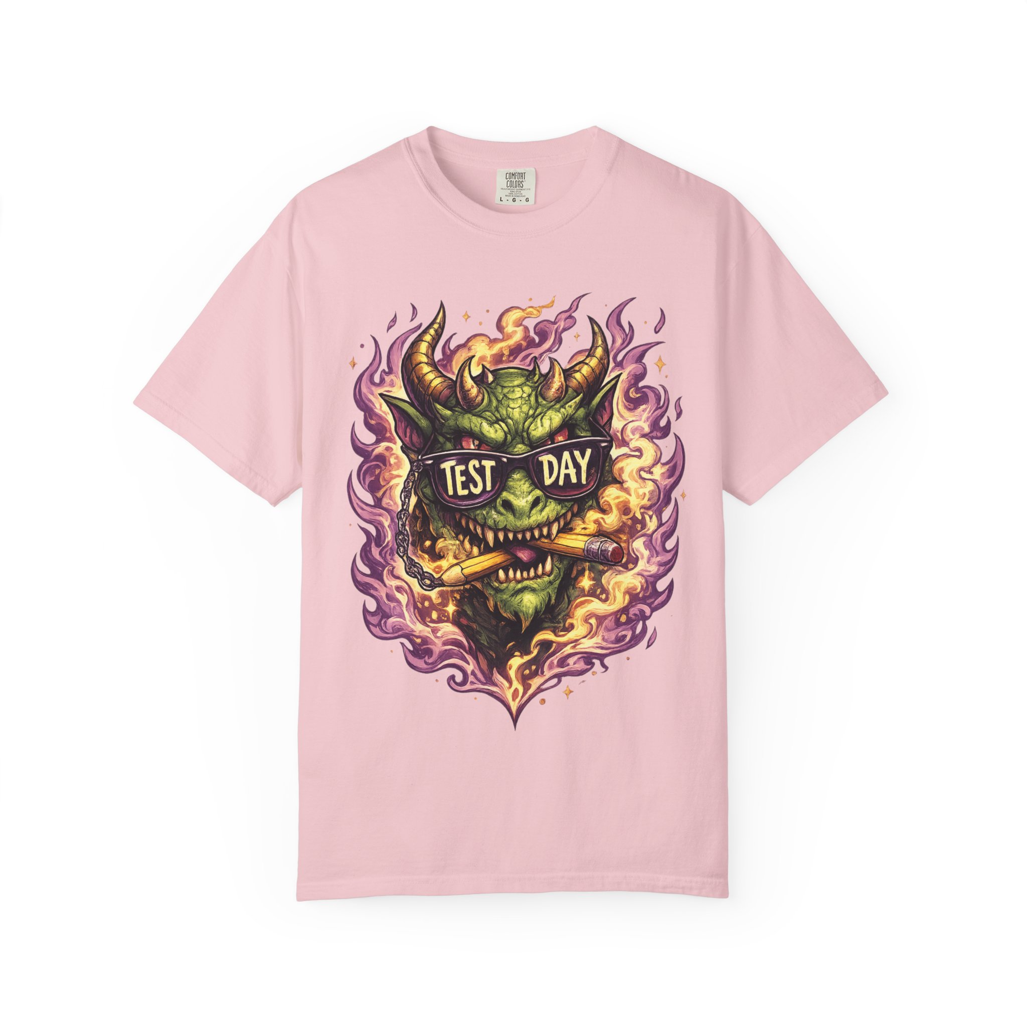 Test Day Demon T-Shirt - Fiery Monster Graphic Tee - Image 17