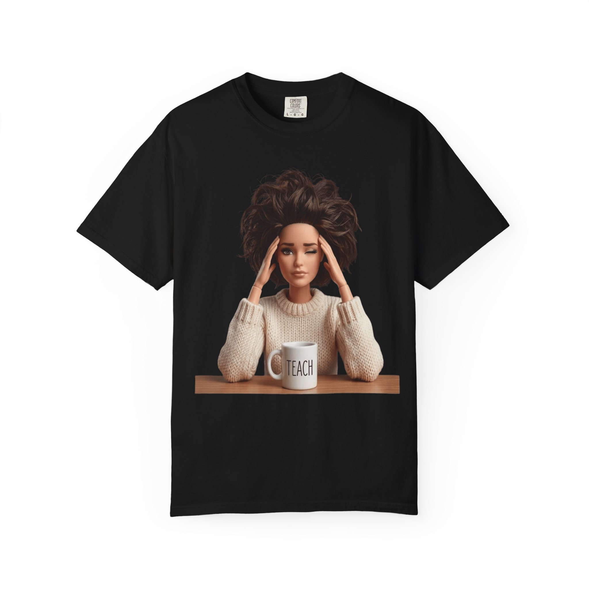 T-Shirt - Stressed Teacher Graphic Tee (I Teach Mug Design) - Image 10