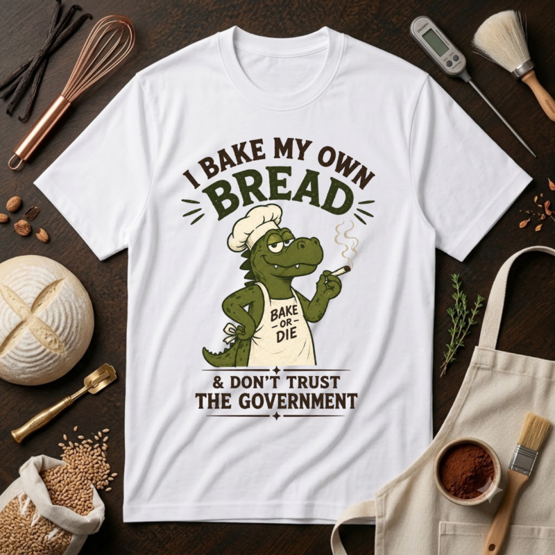 I Bake My Own Bread Shirt, Funny Baker Gift, Homesteader Shirt, Self Sufficiency Tee, Funny Dinosaur Baker Shirt