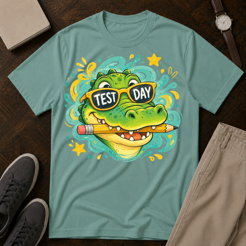 Test Day Alligator T-Shirt — Funny Student Exam Shirt