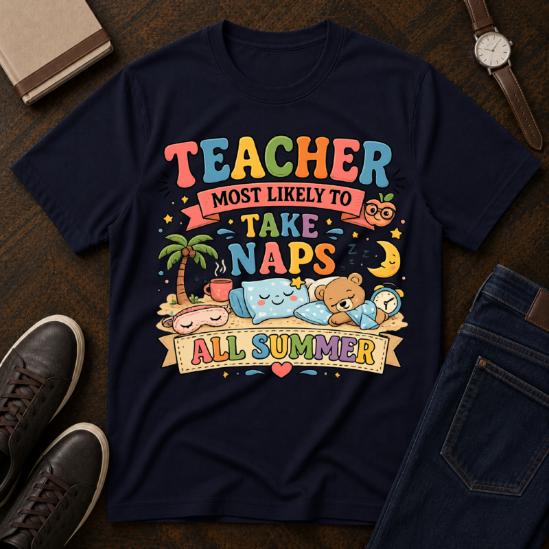 Teacher 'Most Likely to Take Naps All Summer' T-Shirt