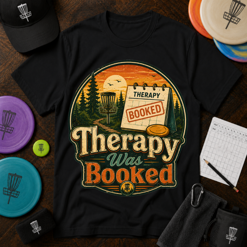 Therapy Was Booked Disc Golf T-Shirt