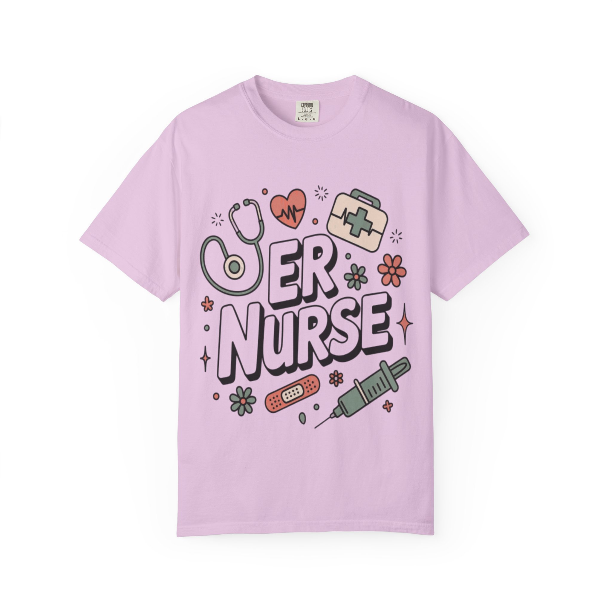 ER Nurse Graphic T-Shirt — Cute Medical Icons Gift for Nurses - Image 13