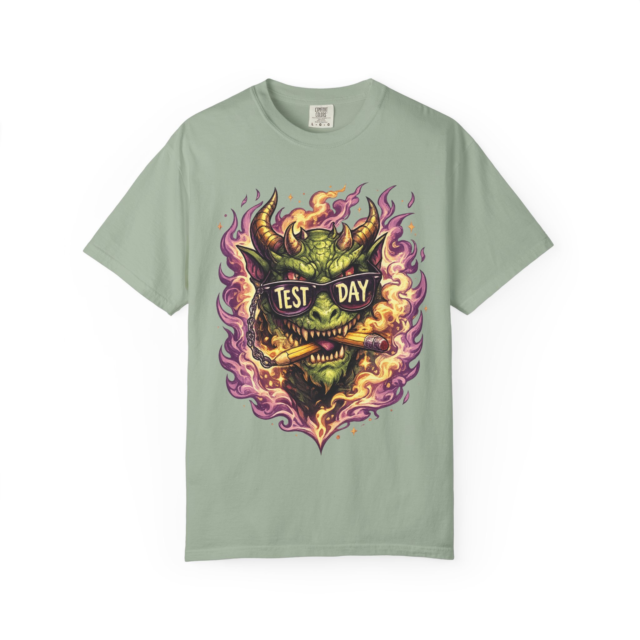 Test Day Demon T-Shirt - Fiery Monster Graphic Tee - Image 8