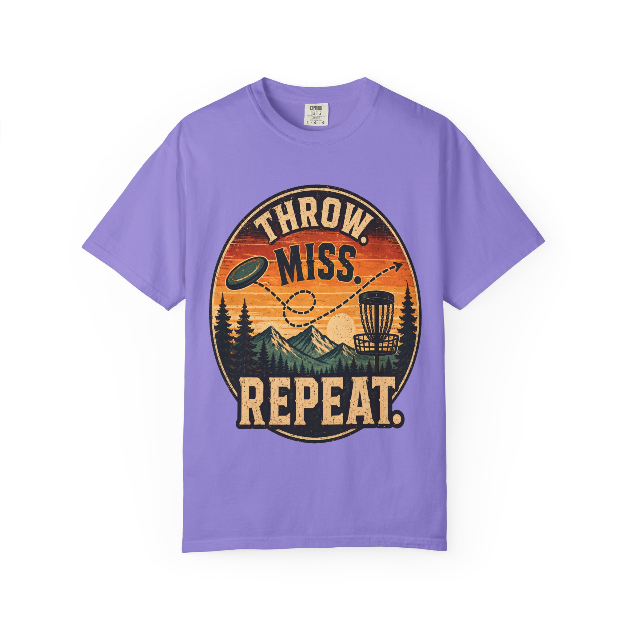 Disc Golf T-Shirt | “Throw. Miss. Repeat.” Vintage Outdoor Tee - Image 18
