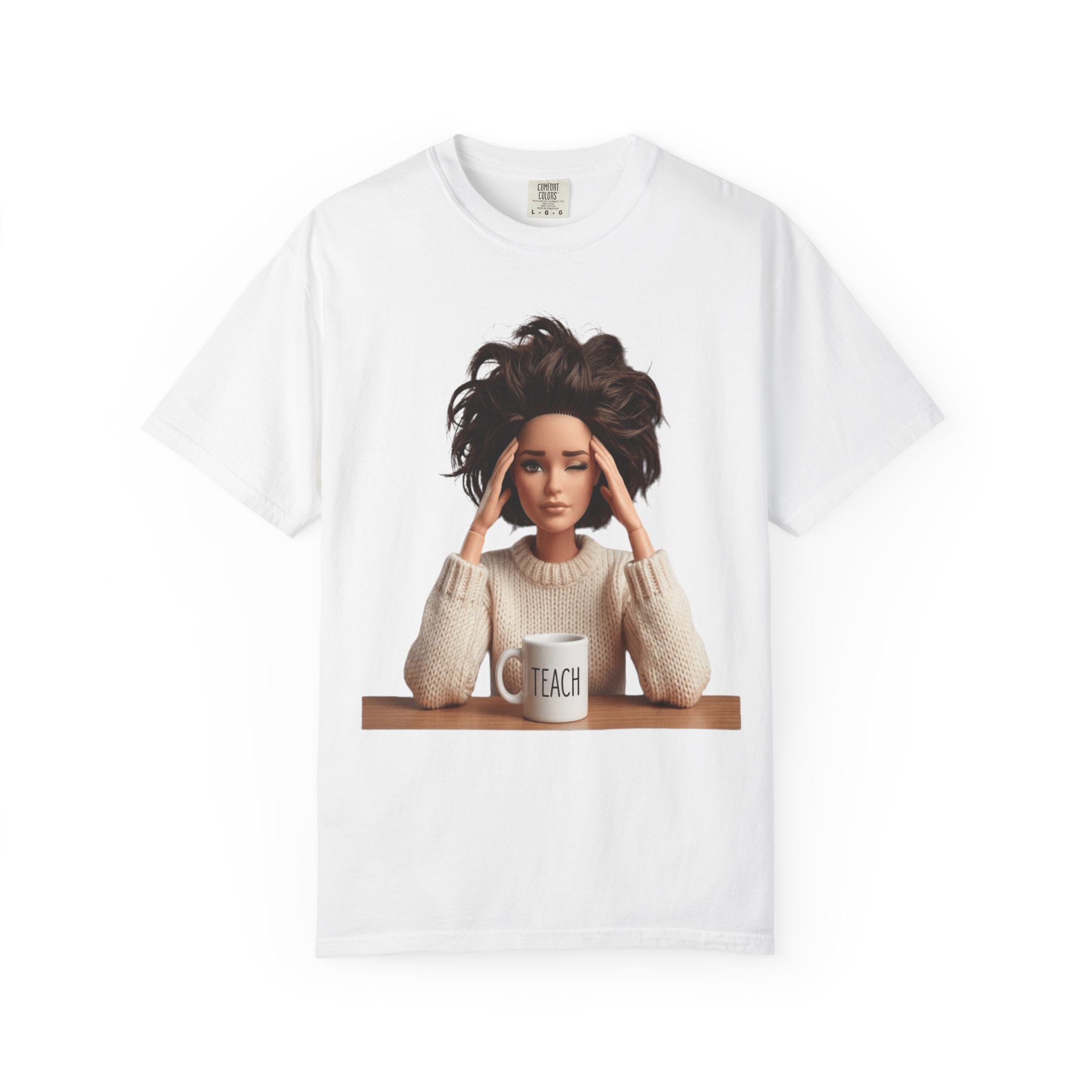 T-Shirt - Stressed Teacher Graphic Tee (I Teach Mug Design) - Image 2