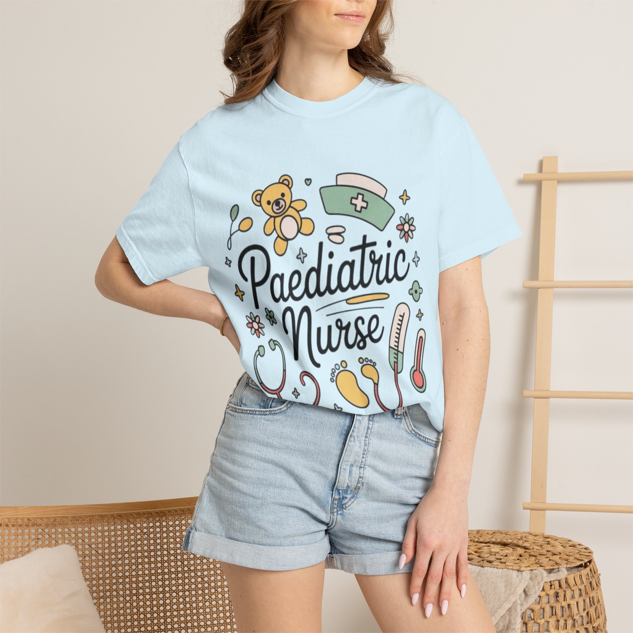 Pediatric Nurse T-Shirt — Cute Medical Icons Tee for Pediatric Nurses - Image 10