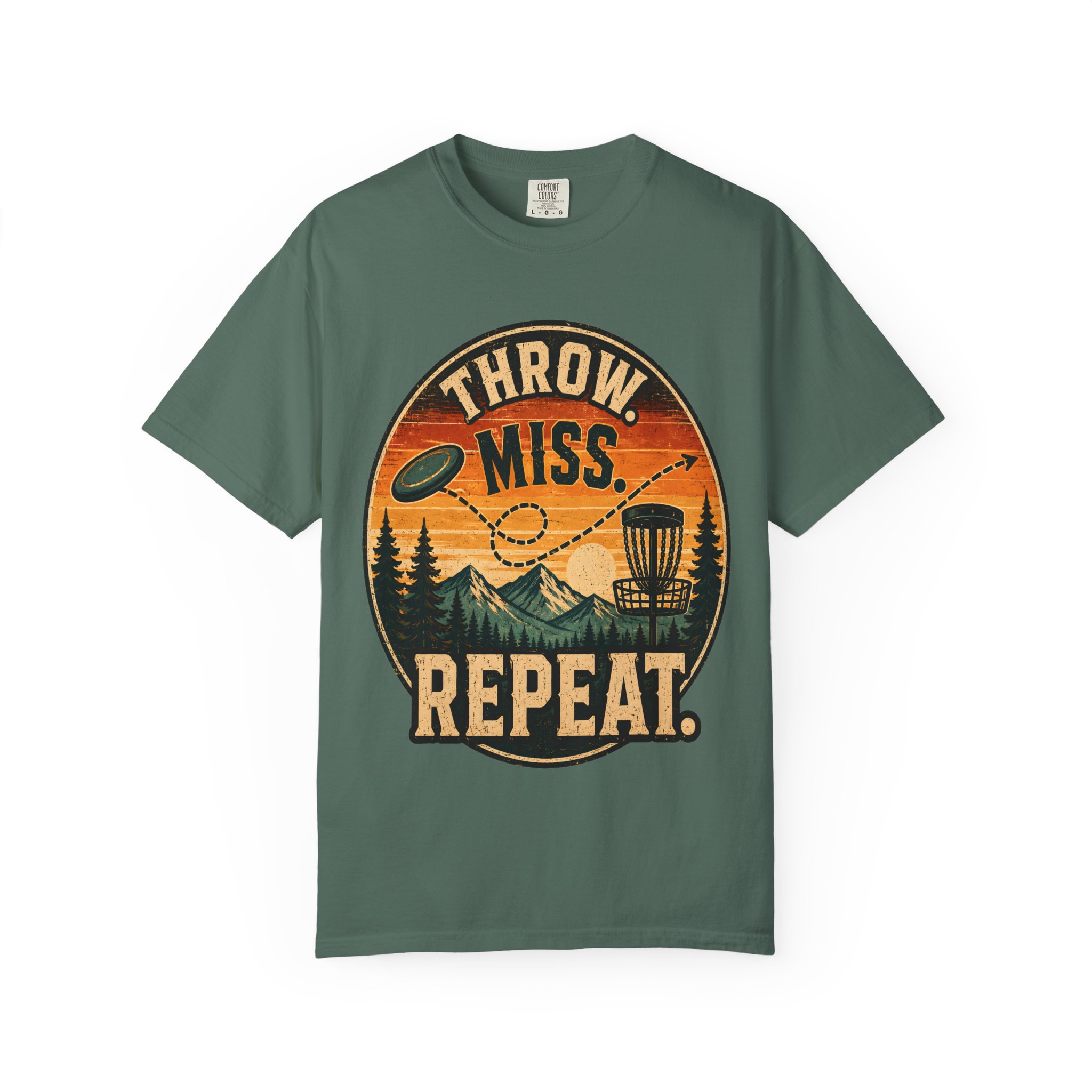 Disc Golf T-Shirt | “Throw. Miss. Repeat.” Vintage Outdoor Tee - Image 9