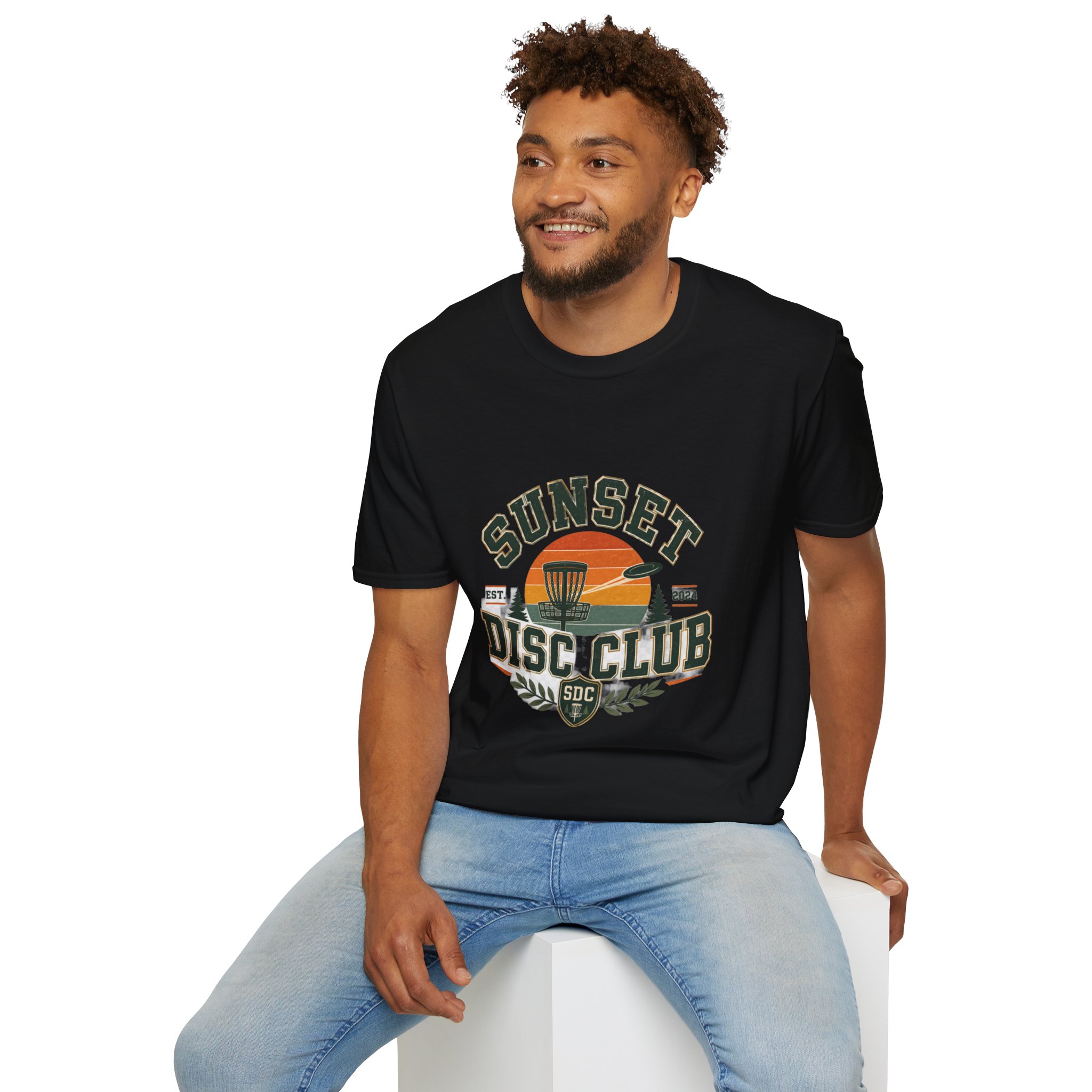 Disc Golf T‑Shirt | "Sunset Disc Club" Vintage Sunset Design (EST. 2024) - Image 8