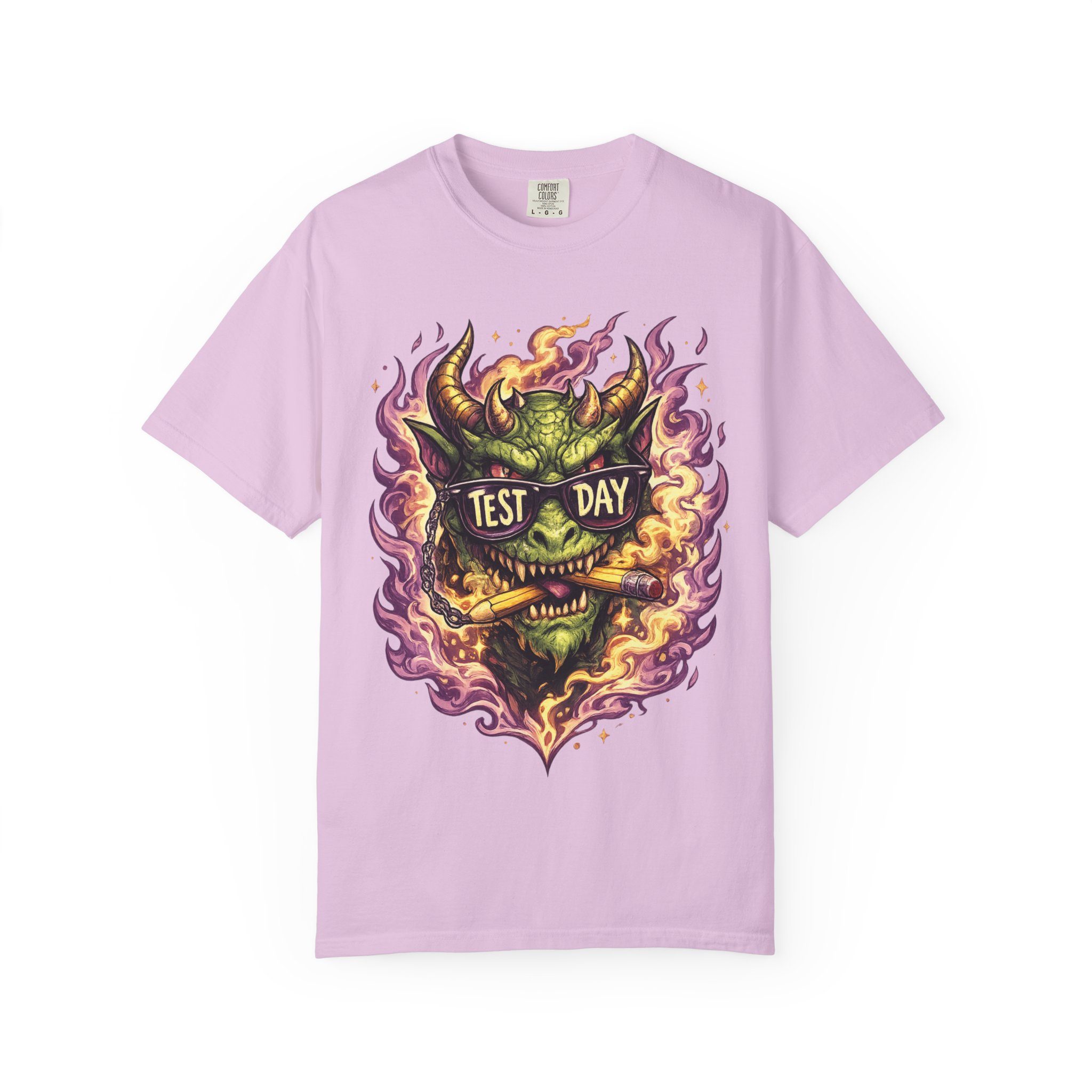 Test Day Demon T-Shirt - Fiery Monster Graphic Tee - Image 16