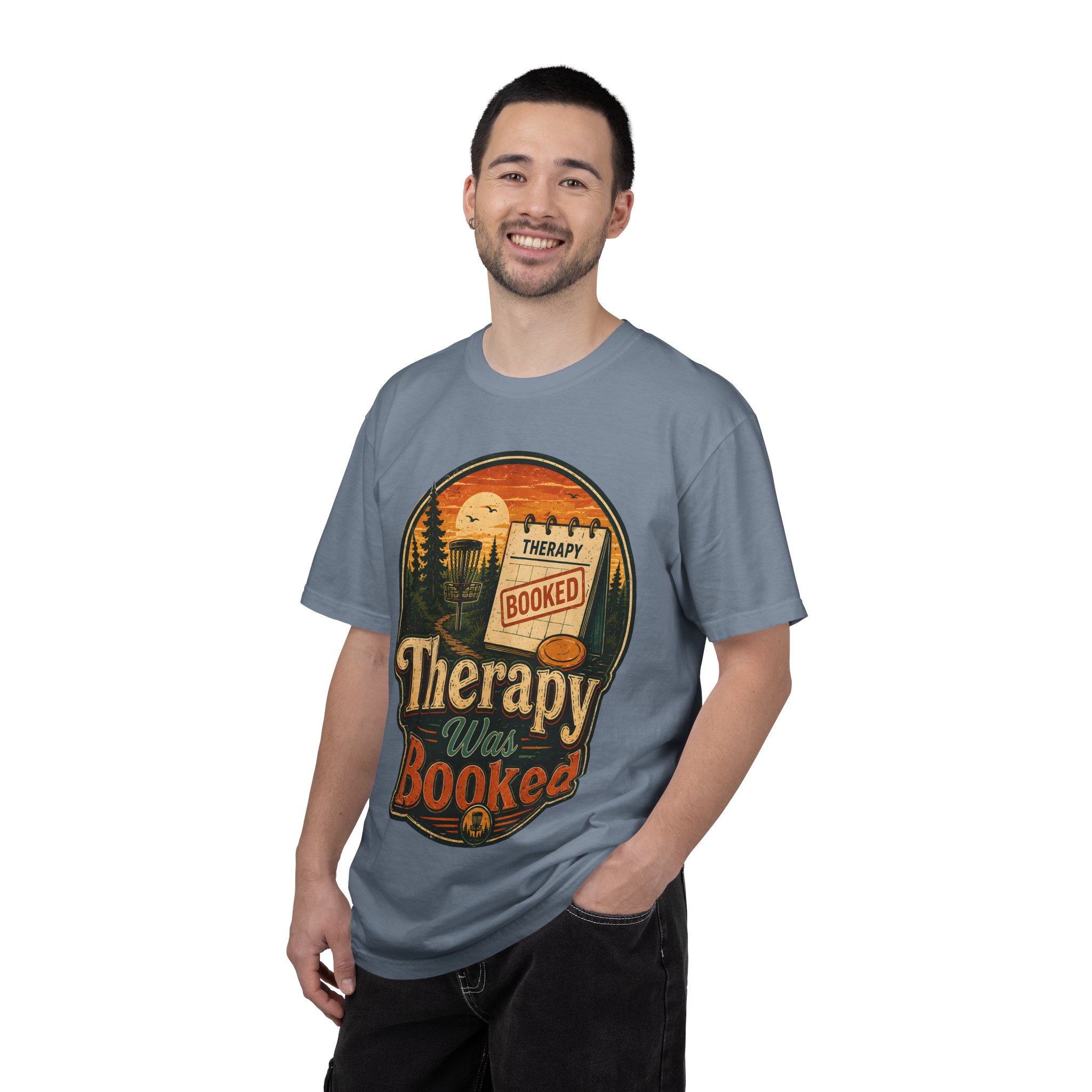 Therapy Was Booked Disc Golf T-Shirt - Image 14