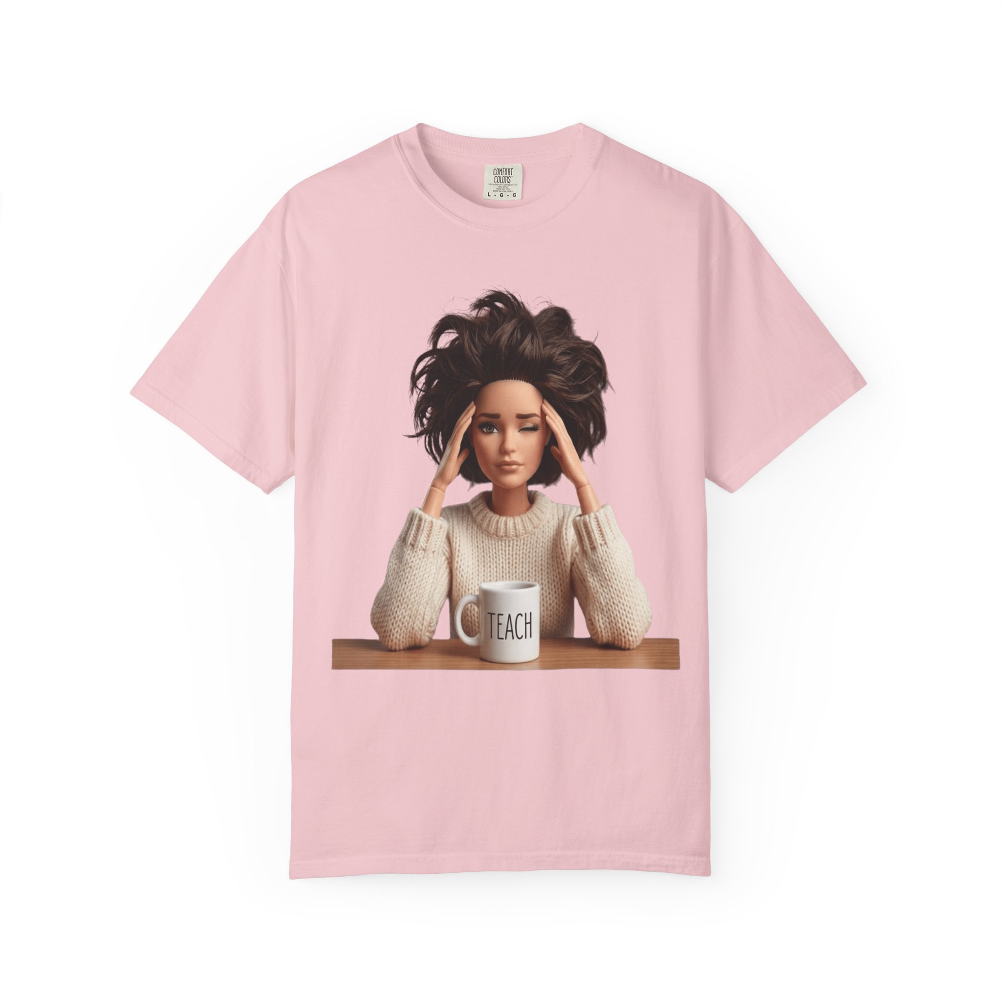 T-Shirt - Stressed Teacher Graphic Tee (I Teach Mug Design) - Image 13