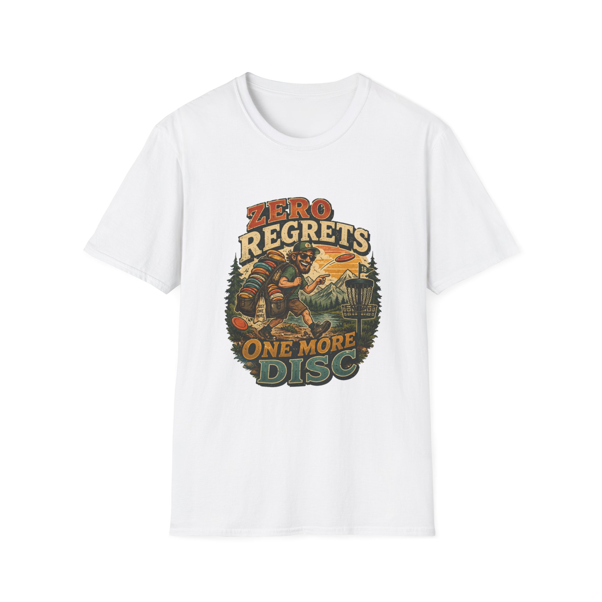 Disc Golf T-Shirt — “Zero Regrets, One More Disc” Retro Graphic - Image 2