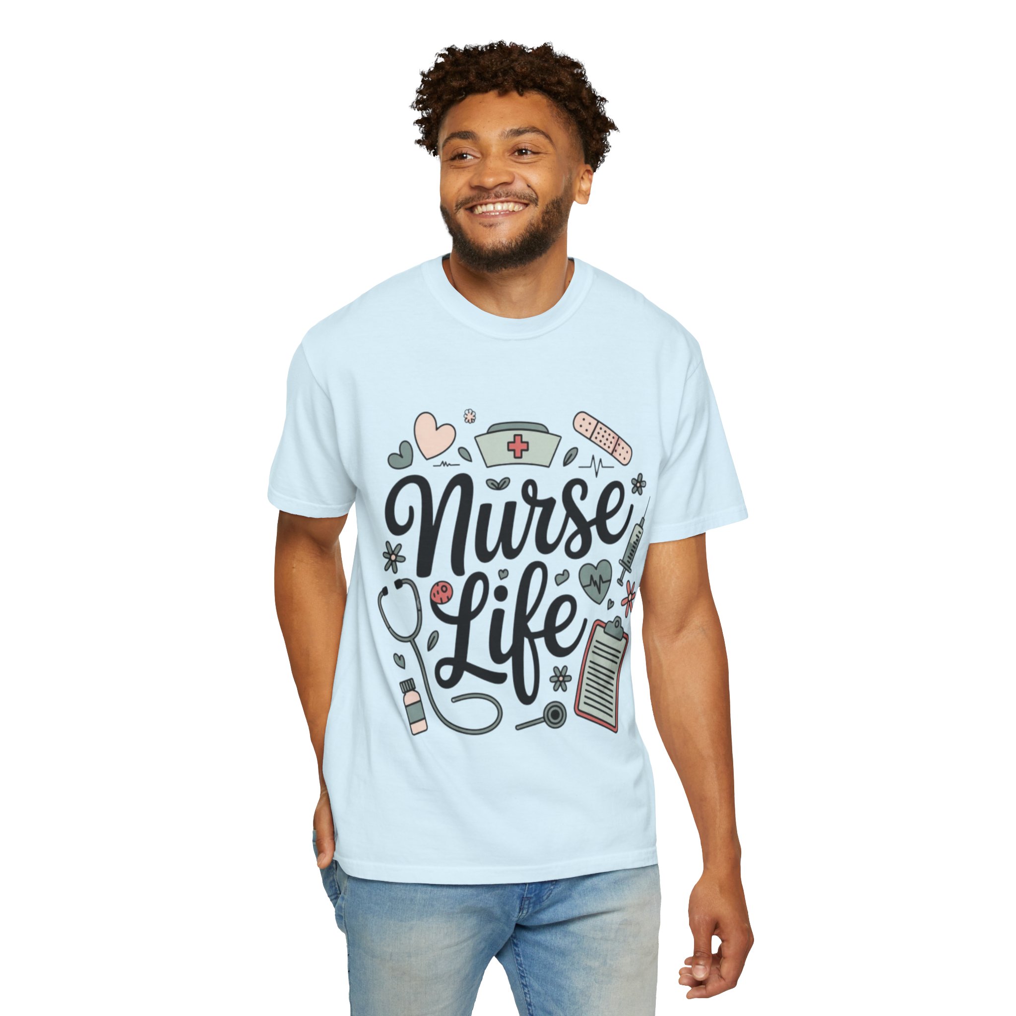 Nurse Life T-Shirt — Cute Medical Icons Graphic Tee for Nurses - Image 8