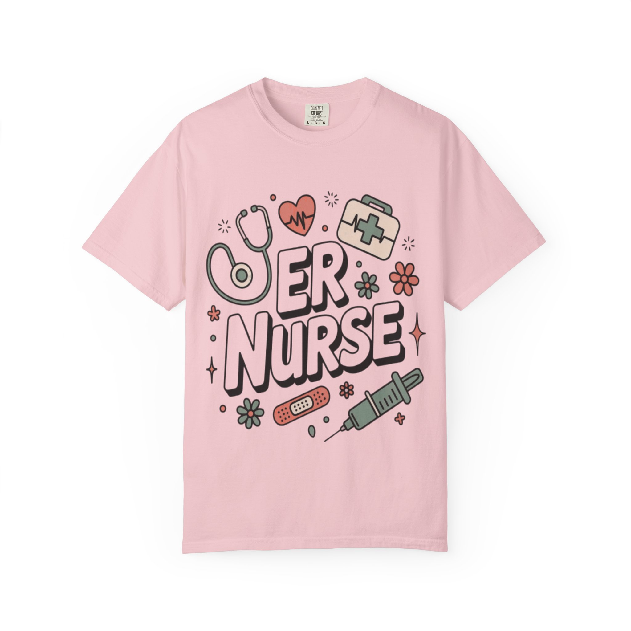 ER Nurse Graphic T-Shirt — Cute Medical Icons Gift for Nurses - Image 14