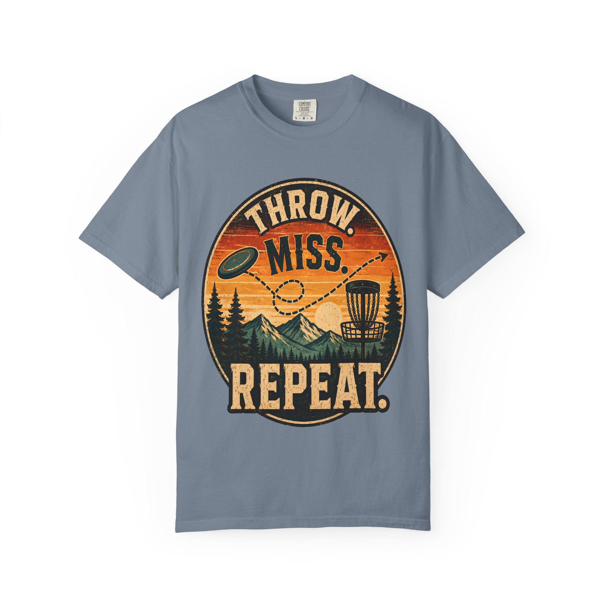 Disc Golf T-Shirt | “Throw. Miss. Repeat.” Vintage Outdoor Tee - Image 13